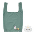 Japan Chiikawa Eco Shopping Bag & Mascot Pouch - Anoko Deep Green - 8