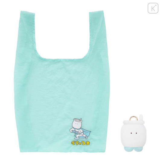 Japan Chiikawa Eco Shopping Bag & Mascot Pouch - Muchauman : Light Turquoise - 8