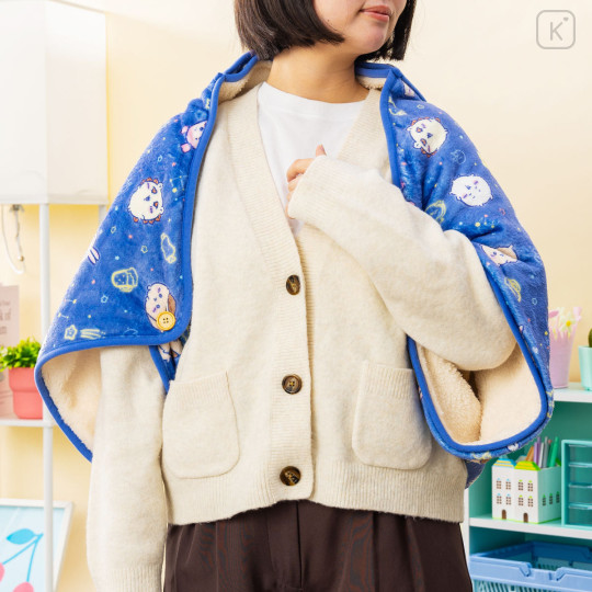 Japan Chiikawa 3way Warm Blanket - Characters Constellation Navy - 3