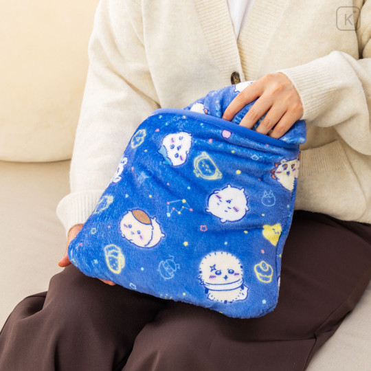 Japan Chiikawa 3way Warm Blanket - Characters Constellation Navy - 5