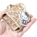 Japan Sanrio Mini Accessory Pouch & Charm Keychain - Hello Kitty : Gogo Gal Collection Glitter Leopard - 2