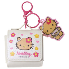 Japan Sanrio Mini Accessory Pouch & Charm Keychain - Hello Kitty : Tan Swimsuit Party