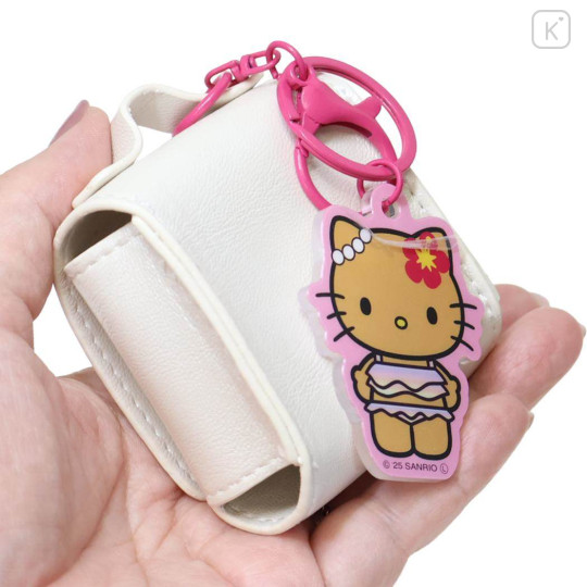 Japan Sanrio Mini Accessory Pouch & Charm Keychain - Hello Kitty : Tan Swimsuit Party - 2