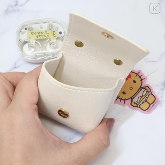 Japan Sanrio Mini Accessory Pouch & Charm Keychain - Hello Kitty : Tan Swimsuit Party - 3