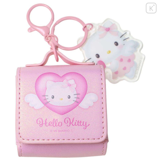 Japan Sanrio Mini Accessory Pouch & Charm Keychain - Hello Kitty : Dreaming Angel Pink - 1