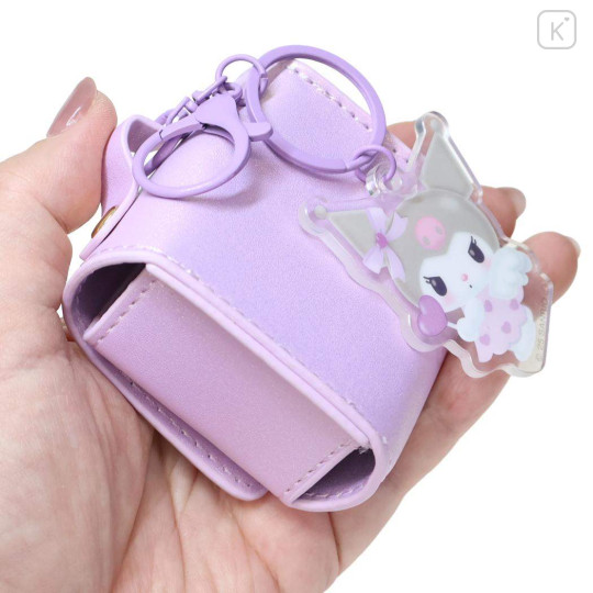 Japan Sanrio Mini Accessory Pouch & Charm Keychain - Kuromi : Dreaming Angel Purple - 2