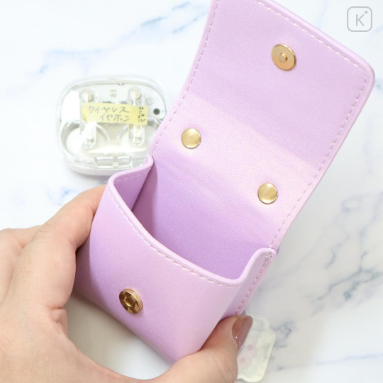 Japan Sanrio Mini Accessory Pouch & Charm Keychain - Kuromi : Dreaming Angel Purple - 3