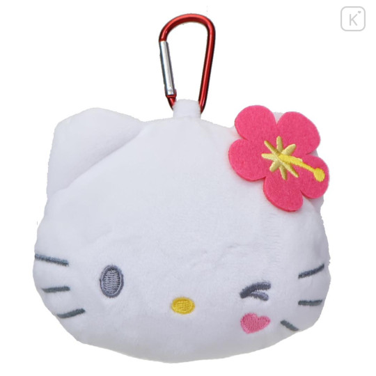 Japan Sanrio Face-shaped Pouch with Carabiner - Hello Kitty : Y2K - 1