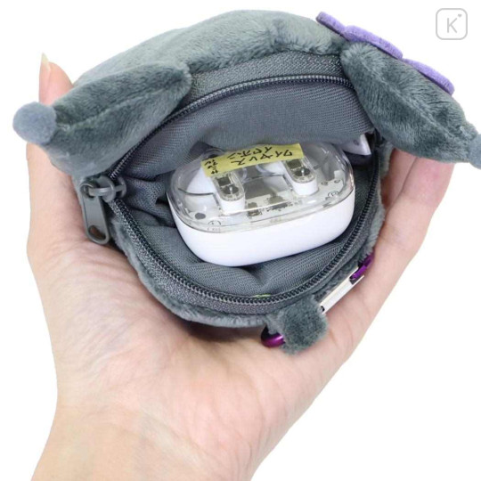 Japan Sanrio Face-shaped Pouch with Carabiner - Kuromi : Y2K - 3