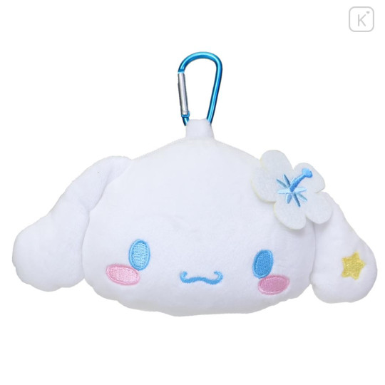 Japan Sanrio Face-shaped Pouch with Carabiner - Cinnamoroll : Y2K - 1