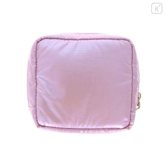 Japan Peanuts Square Pouch - Snoopy & Woodstock : Petit Collection Joe Cool Satin - 2