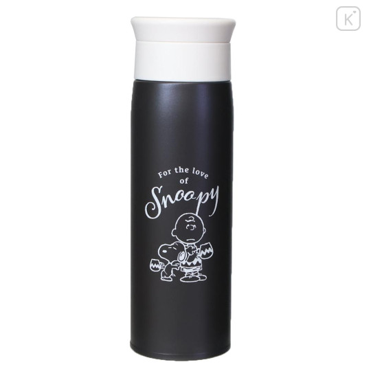 Japan Peanuts Insulated Stainless Steel Water Bottle 500ml - Snoopy : Black Charlie - 1
