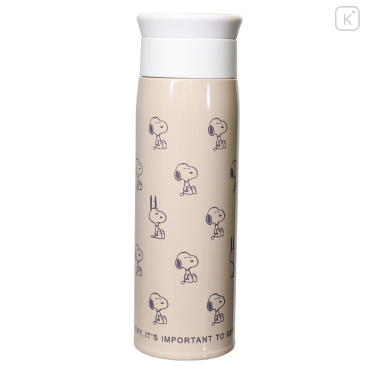 Japan Peanuts Insulated Stainless Steel Water Bottle 500ml - Snoopy : Beige - 1