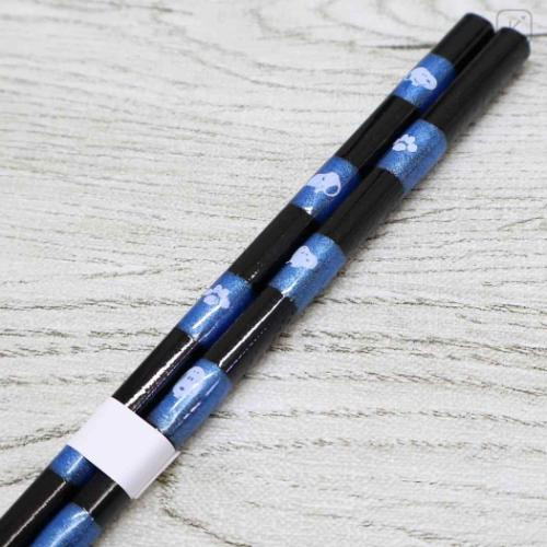 Japan Peanuts Natural Wood Chopsticks 23cm - Snoopy : Blue Black - 2