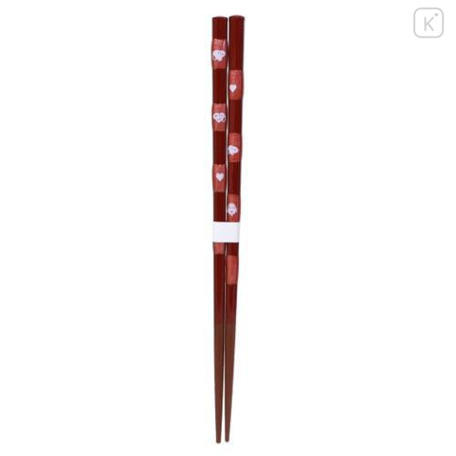 Japan Peanuts Natural Wood Chopsticks 21cm - Snoopy : Red Brown - 1