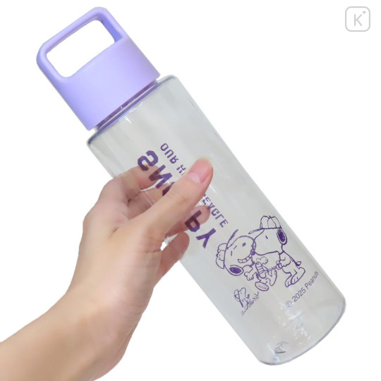 Japan Peanuts Reusable Clear Water Bottle 500ml - Snoopy & Woodstock : Purple - 2