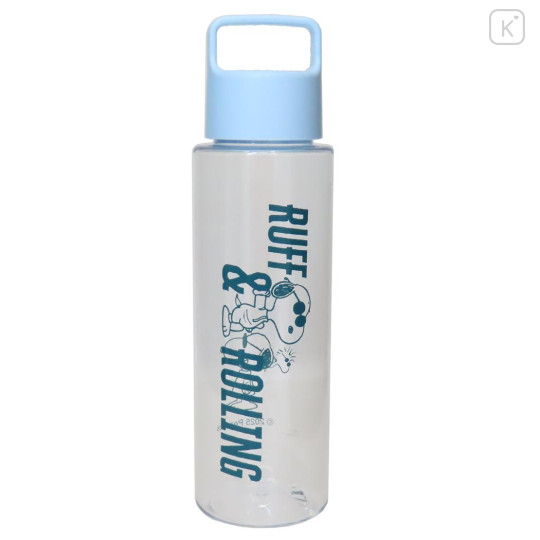 Japan Peanuts Reusable Clear Water Bottle 500ml - Snoopy & Woodstock : Light Blue Joe Cool - 1