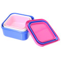 Japan Peanuts Nesting Food Storage Container Set - Snoopy & Woodstock : Winter Blue Pink - 3