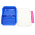 Japan Peanuts Bento Lunch Box 500ml - Snoopy : Winter Blue Pink - 3