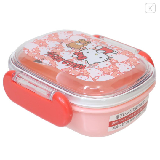 Japan Sanrio Bento Lunch Box 270ml - Hello Kitty & Tiny Chum : Red Pink - 2
