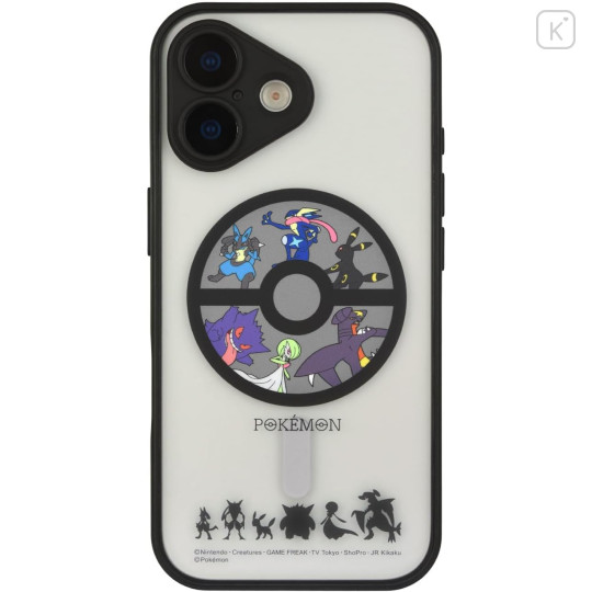 Japan Pokemon IIIIfit Plump Frame iPhone 17 Case with MagSafe - Gengar & Umbreon : Black - 1