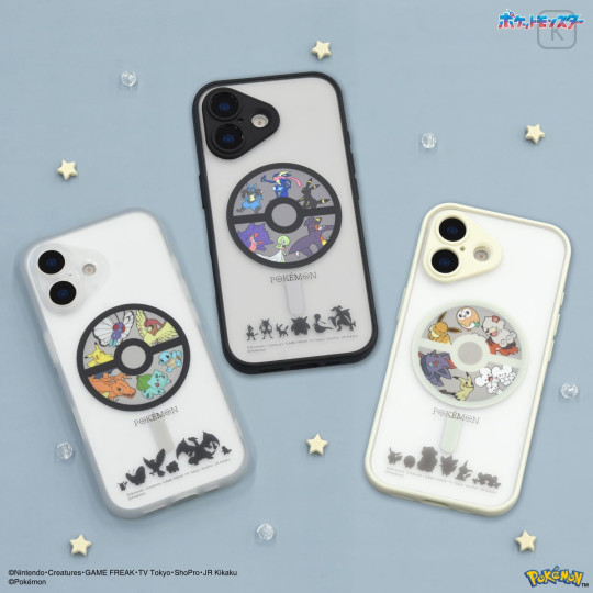 Japan Pokemon IIIIfit Plump Frame iPhone 17 Case with MagSafe - Gengar & Umbreon : Black - 6