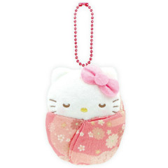 Japan Sanrio Ball Chain Swaddle Mascot - Hello Kitty : Japanese Pattern