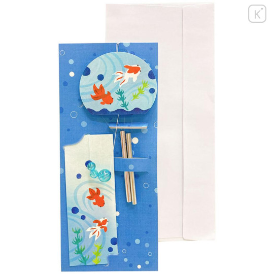 Japan Sanrio 3D Greeting Card - Summer Goldfish Wind Chime - 2