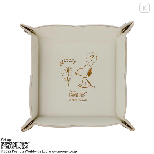 Japan Peanuts Desk Organizer Accessory Tray - Snoopy : Ivory Wondering That Buzz - 1
