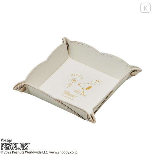Japan Peanuts Desk Organizer Accessory Tray - Snoopy : Ivory Wondering That Buzz - 2