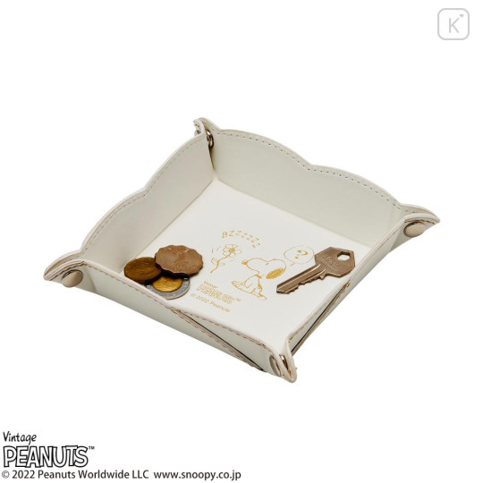 Japan Peanuts Desk Organizer Accessory Tray - Snoopy : Ivory Wondering That Buzz - 3