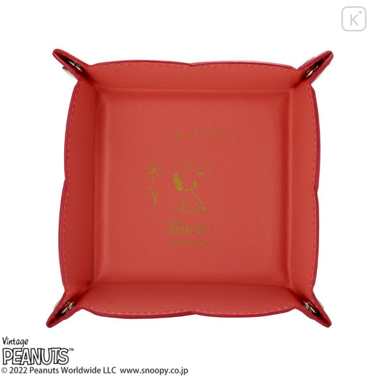 Japan Peanuts Desk Organizer Accessory Tray - Snoopy : Orange Wondering That Buzz - 1