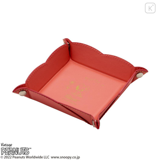 Japan Peanuts Desk Organizer Accessory Tray - Snoopy : Orange Wondering That Buzz - 2