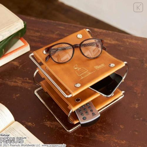 Japan Peanuts Desk Organizer Accessory Stand - Snoopy : Brown Wondering That Buzz - 4