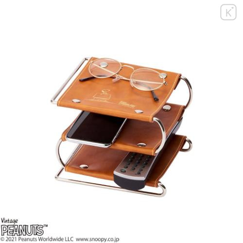 Japan Peanuts Desk Organizer Accessory Stand - Snoopy : Brown Wondering That Buzz - 6