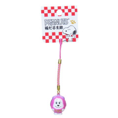 Japan Peanuts Tiny Charm Face-shaped Bell Netsuke - Snoopy : Sister Lucky Daruma