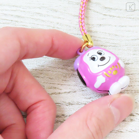 Japan Peanuts Tiny Charm Face-shaped Bell Netsuke - Snoopy : Sister Lucky Daruma - 2