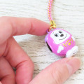 Japan Peanuts Tiny Charm Face-shaped Bell Netsuke - Snoopy : Sister Lucky Daruma - 2