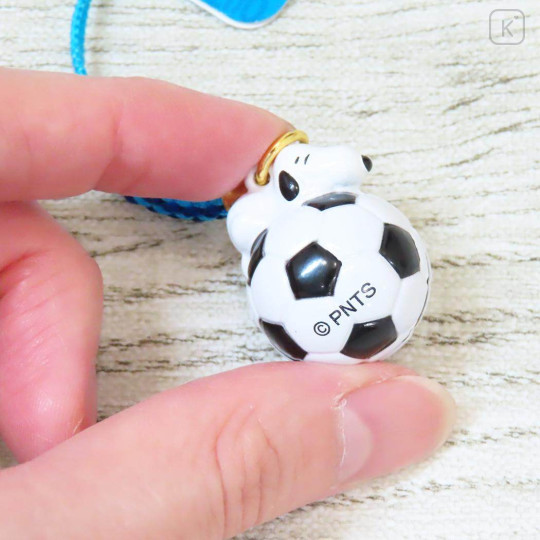 Japan Peanuts Tiny Charm Bell Netsuke - Snoopy : Soccer Football - 2