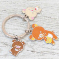 Japan San-X Metal Charm Keychain - Chairoikoguma & Korilakkuma & Rilakkuma : Honey New Friend - 2