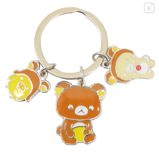 Japan San-X Metal Charm Keychain - Kiiroitori & Korilakkuma & Rilakkuma : Cosplay Rilakkuma - 1