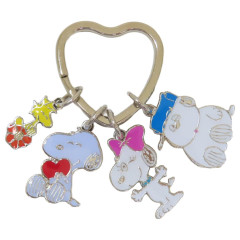 Japan Peanuts Metal Charm Keychain - Snoopy & Woodstock : Sibling Love