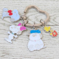Japan Peanuts Metal Charm Keychain - Snoopy & Woodstock : Sibling Love - 2