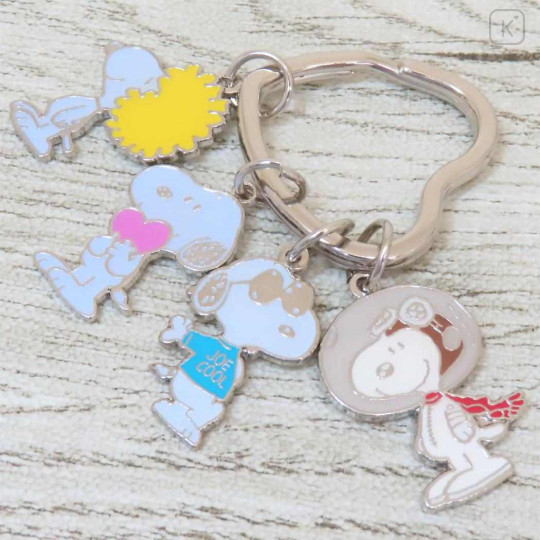 Japan Peanuts Metal Charm Keychain - Snoopy : Cosplay Joe Cool - 2