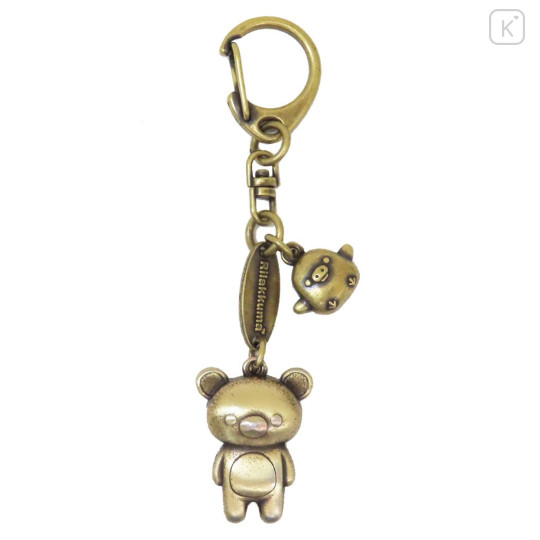 Japan San-X Die-cast Metal Keychain - Kiiroitori & Rilakkuma : Brass - 1