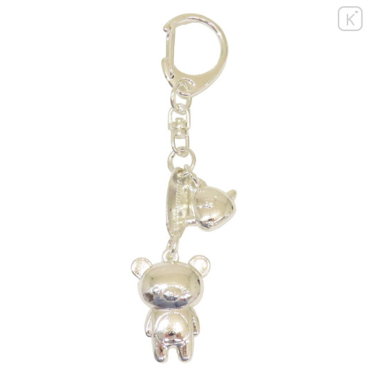 Japan San-X Die-cast Metal Keychain - Kiiroitori & Rilakkuma : Silver Shiny - 1