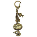 Japan Peanuts Die-cast Metal Keychain - Snoopy & Woodstock : Astronaut Brass - 1