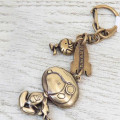 Japan Peanuts Die-cast Metal Keychain - Snoopy & Woodstock : Astronaut Brass - 2