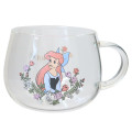 Japan Disney Glass Mug - Ariel : Flower - 1