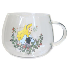 Japan Disney Glass Mug - Aurora : Flower
